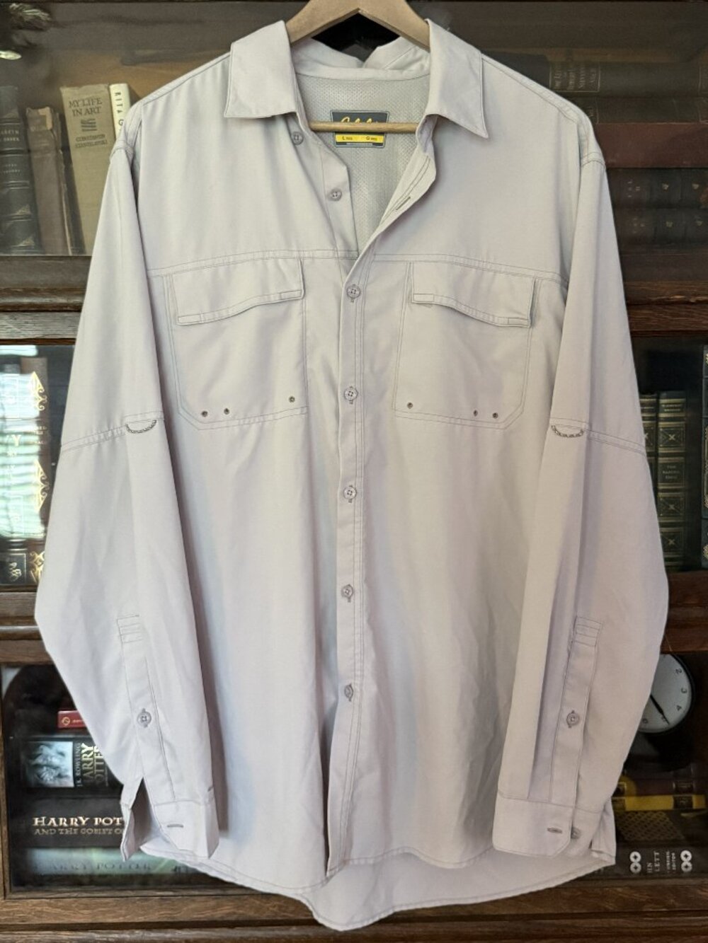 Cabela’s Gray Fishing Shirt - Ventilated Long Sleeve - Large